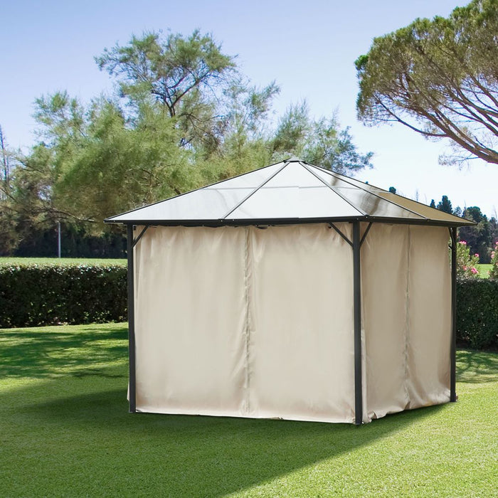 Premium 3x3(m) Gazebo Sidewall Set | 4 Panels | Beige | High-Quality | Easy to Install | Ideal for Outdoor Events | Outsunny