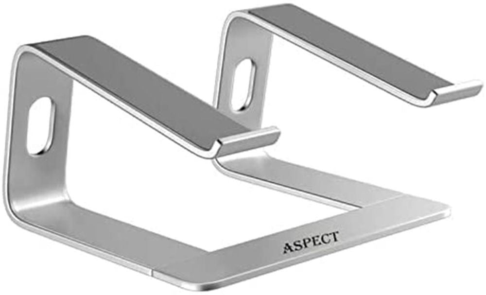 Aspect Metal Desktop Laptop Stand Compatible with All MacBook and Laptops Size Range 10 to 15.6 Inches (SLIVER)