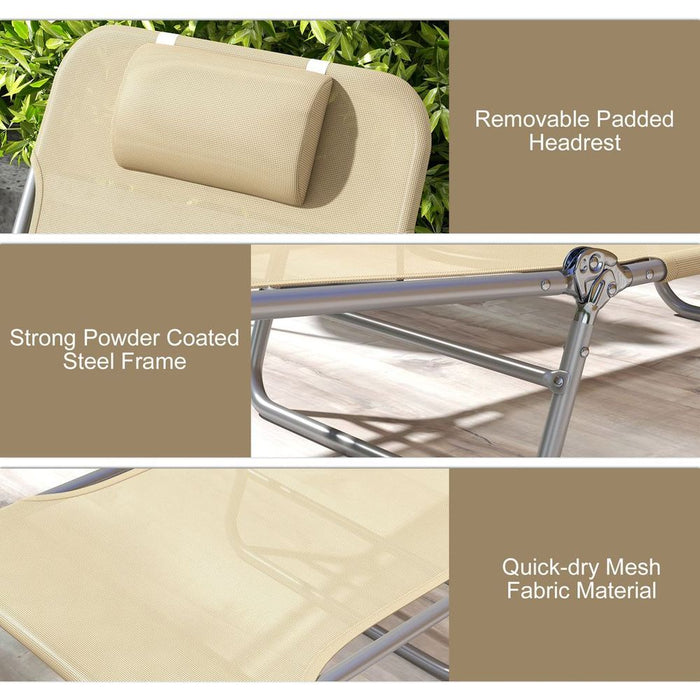 Premium Foldable Sun Loungers - Relax in Style with Reclining Chairs & Headrests, Top Quality