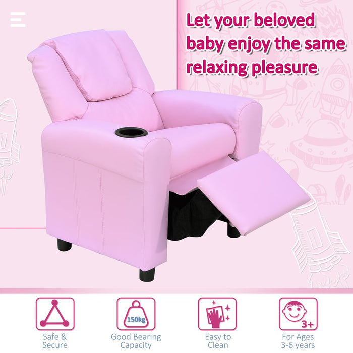 Premium Kids Recliner Armchair - Fun & Comfort for Boys, Girls - Sturdy, Safe, Stylish - HOMCOM