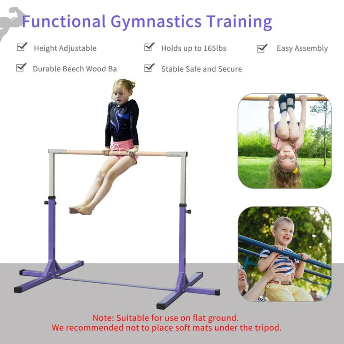 95-145 Hcm Professional Gymnastics Horizontal Bar For Kids Home Gym Fitness