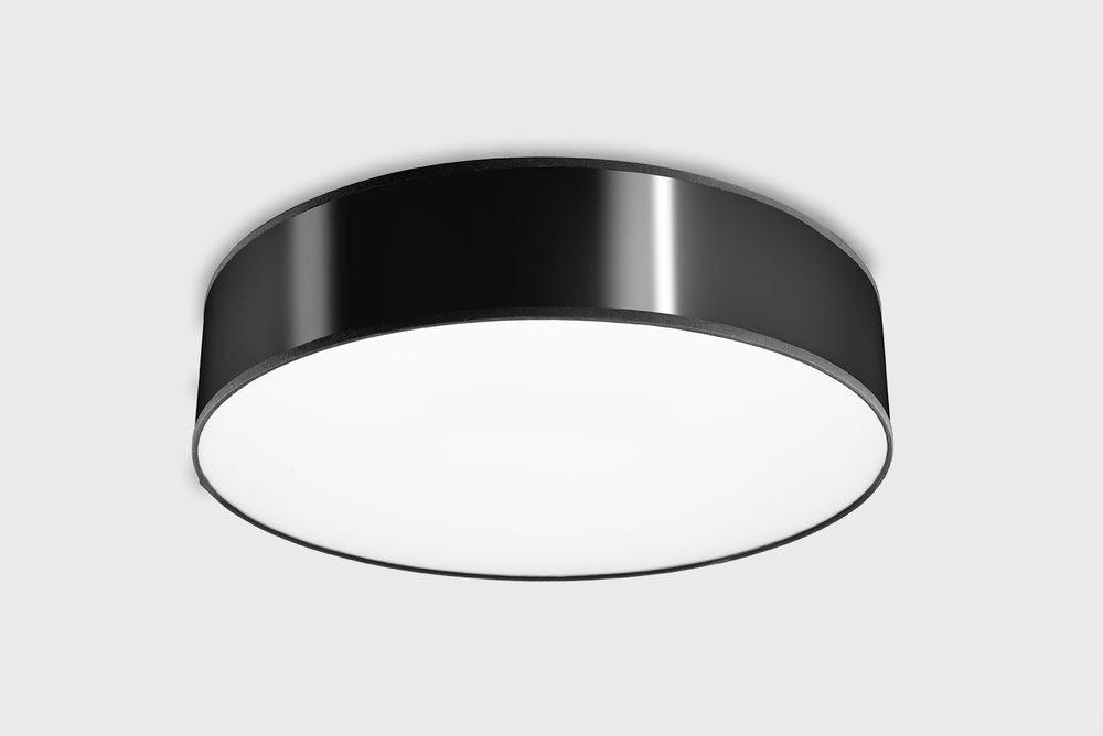 Premium LED Ceiling Lamp: Arena 55 - Black Round Shape, Loft Design, Best Quality, E27 - Perfect for Modern Interiors