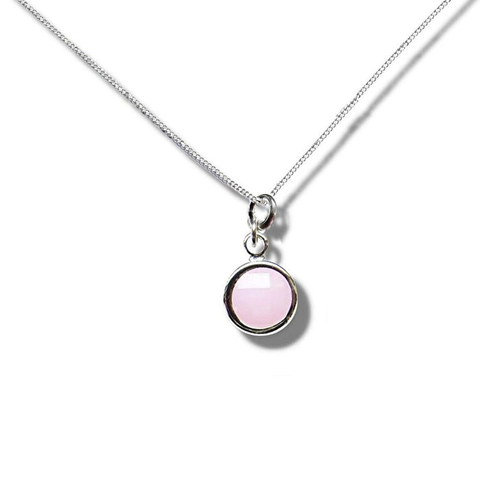 October Birthstone Necklace - Pale Pink - High-Quality Silver Jewelry - Perfect Gift - Limited Stock