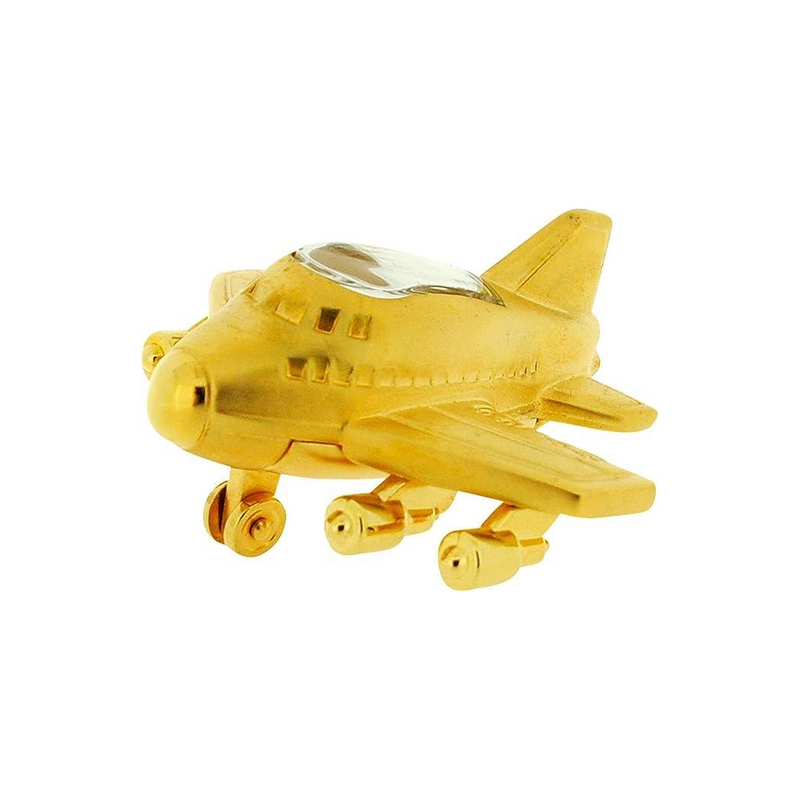 Miniature Clock Gold Plated Aeroplane Solid Brass IMP1015G - CLEARANCE NEEDS RE-BATTERY