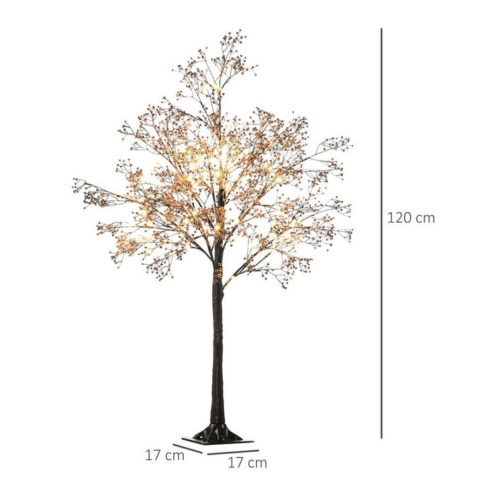 Premium 4ft LED Light Tree - Realistic Artificial with Warm White Lights & Baby Breath Flowers. Perfect for Any Space!