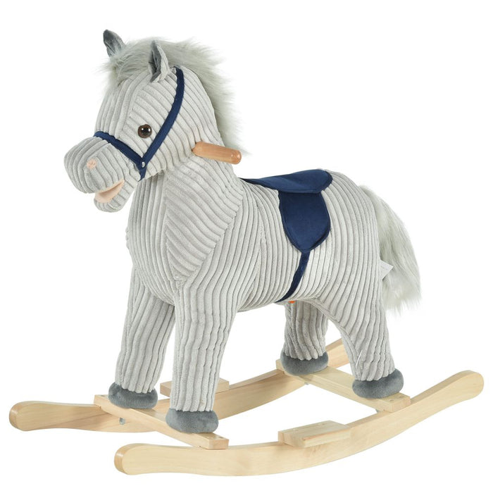 Kids Rocking Horse - Wood Base, Sound, Handlebars - Best Quality for Ages 36-72 months