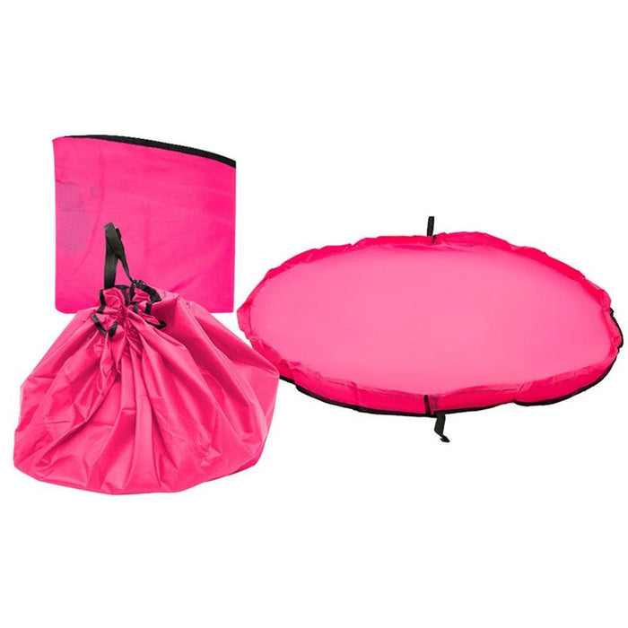 Doodle Pink Nylon Toy Storage Bag & Play Mat - Organize & Play in Style!