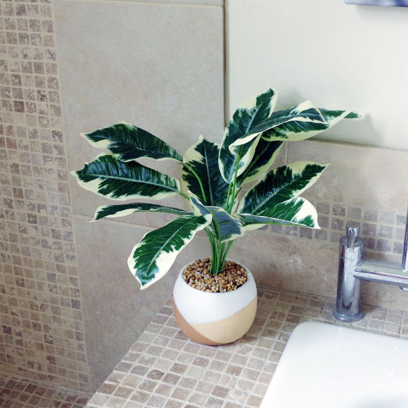 Premium 40cm Variegated Pothos Plant with Planter - Lifelike and Stunning Indoor Décor