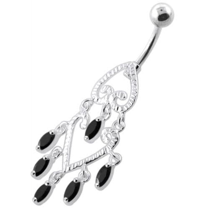 Chandelier Heart Dangling Navel Belly bar