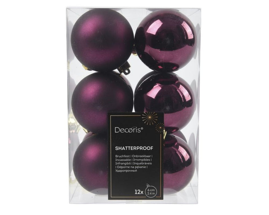 Shatterproof Truffle Bauble  6cm Pack of 12 - Christmas