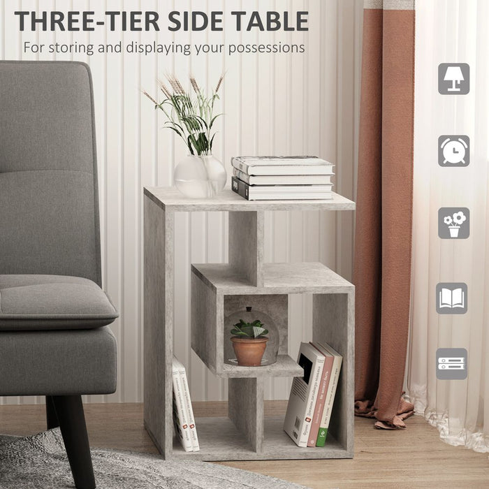 3-Tier Side End Table Open Shelves Storage Coffee Book Magazine Desk