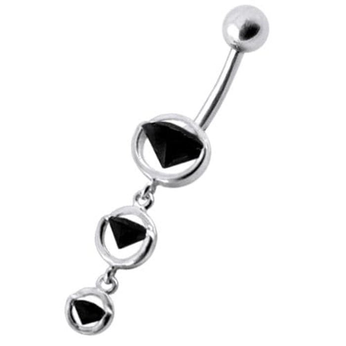 Fancy  Studded Dangling Navel Belly Ring