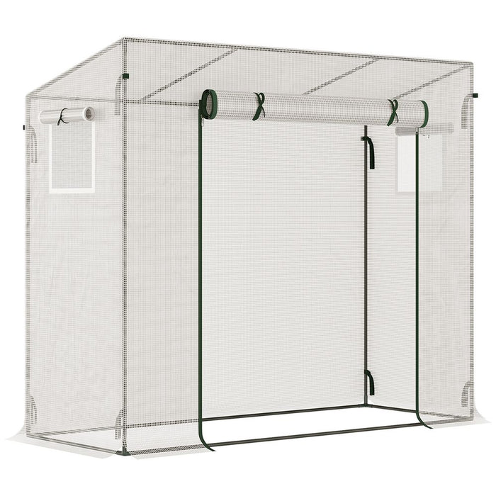 Outsunny Walk-in Garden Greenhouse | Steel Frame, Roll Up Door, Weatherproof, Portable | 200x76x168cm