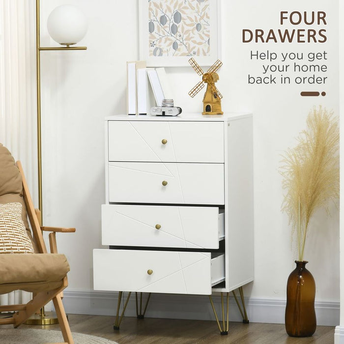 HOMCOM 4-Drawer Dresser: Stylish, Spacious Storage for Bedroom, High-Quality