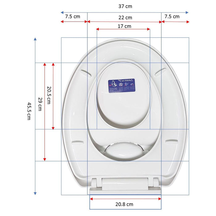 VINSANI 2in1 Child Adult Toilet Seat - Soft Close, High Quality, Easy Clean - L455xW370mm