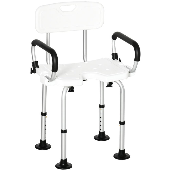 Adjustable Shower Stool with Suction Foot Pads for Elderly Disabled