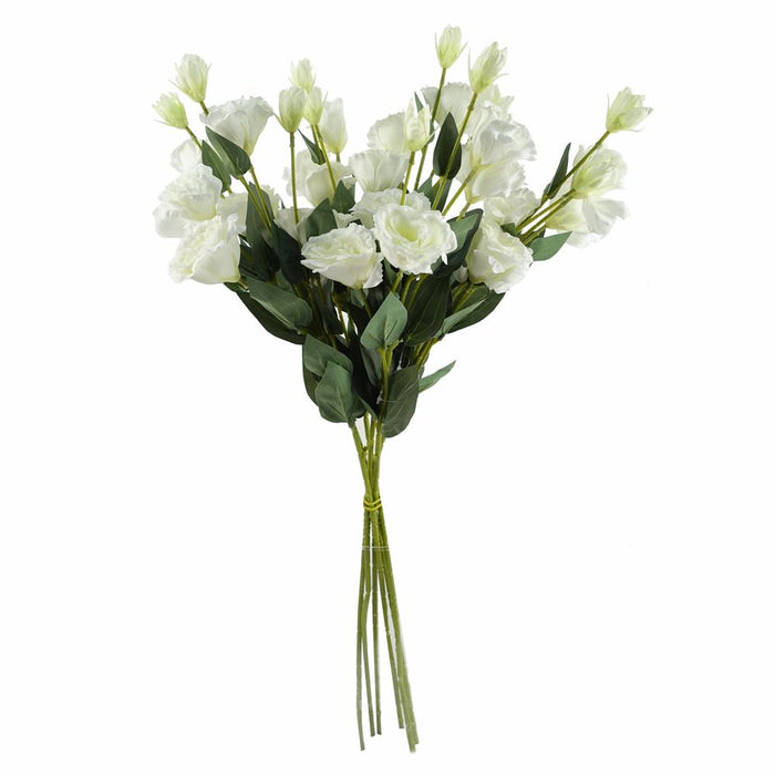 Pack of 6 x 80cm Artificial White Wild Rose Stem - 36 Flowers