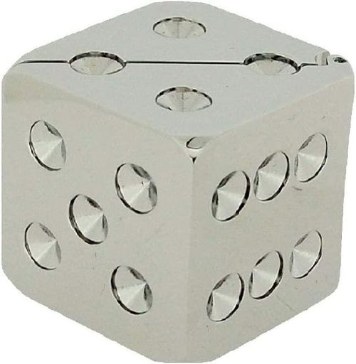 Miniature Clock Dice & Photo Frame Chrome Solid Brass IMP71S - CLEARANCE NEEDS RE-BATTERY