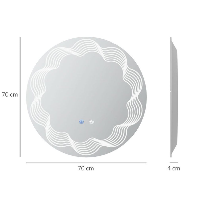 Sleek 70cm LED Dimming Bathroom Mirror: Smart Touch, Anti-Fog. Upgrade Your Routine & Elevate Your Space!