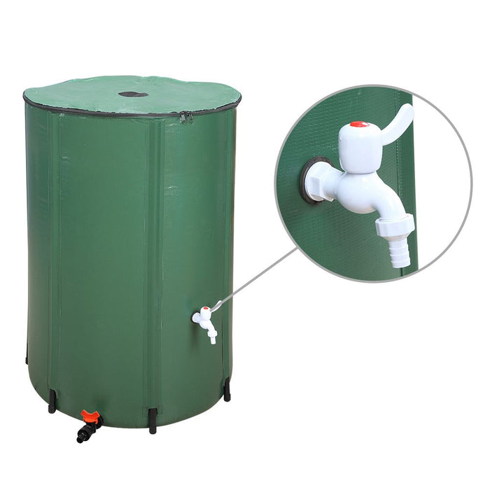 100 Gallon Folding Rain Barrel Water Collector Green