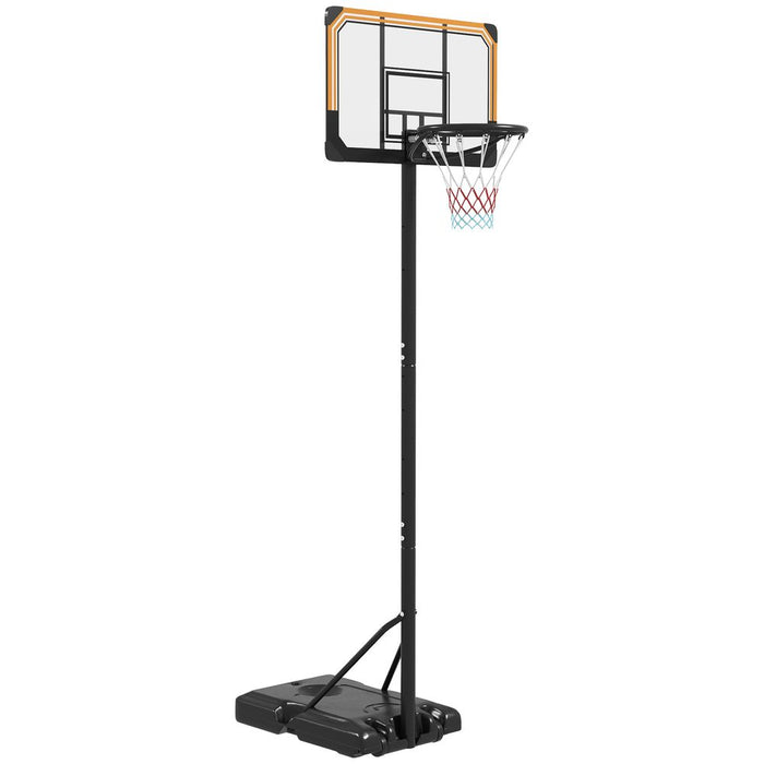 SPORTNOW Basketball Backboard Hoop Set | Portable, Adjustable & Durable | With Wheels | 182-213cm | Black