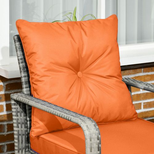 3 PCs PE Rattan Garden Sofa Set w/ 2 Chairs & Storage Table Orange