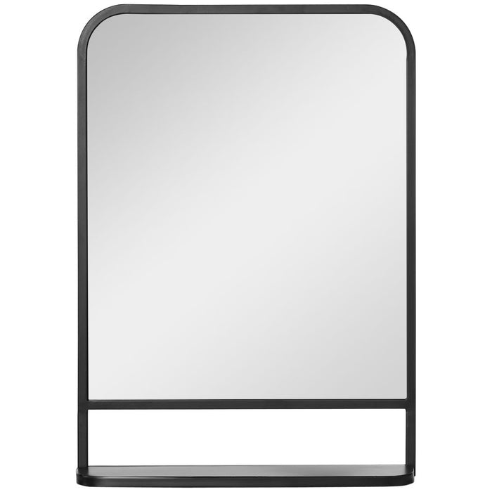 Modern 70x50cm Wall Mirror with Shelf for Living Room, Bedroom - Square Design