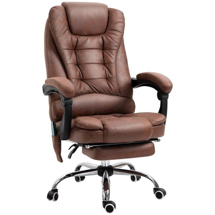 Ultimate Relaxation Vintage Heated Massage Office Chair | 6 Vibration Points | Brown