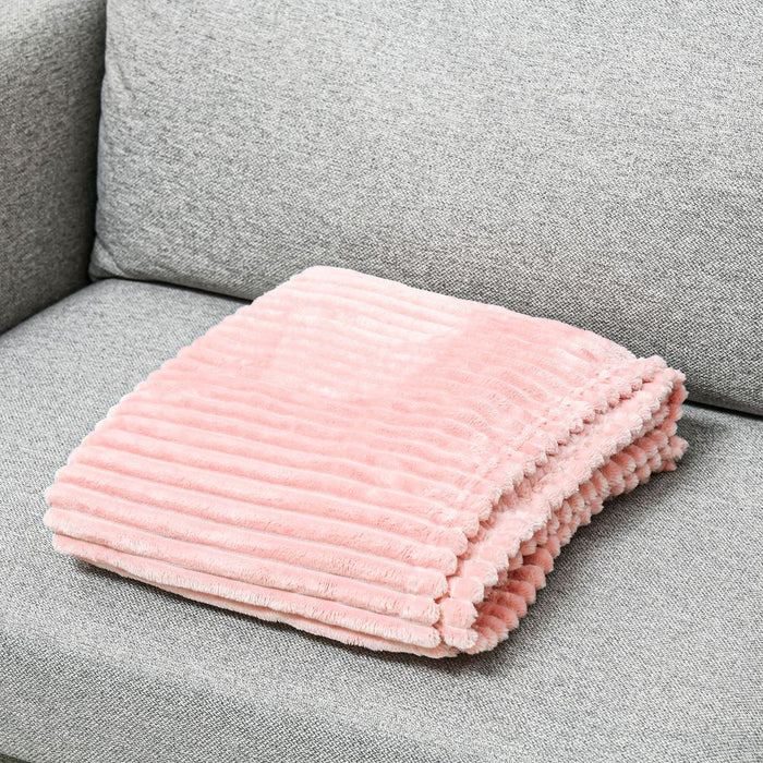 Premium Pink Flannel Fleece Throw Blanket - 152x127cm - High-Quality & Versatile