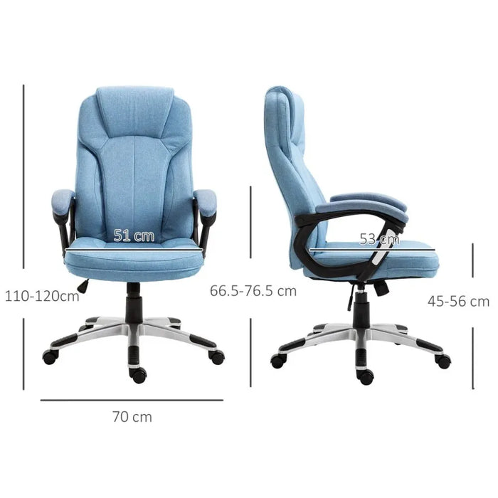 High Back Home Office Chair Height Adjustable Computer Chair w/ Armrests, Blue