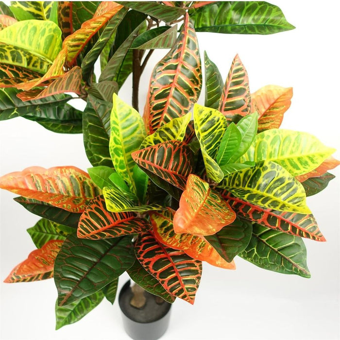 Premium 140cm Artificial Codiaeum Tree | 179 Leaves | Realistic Quality