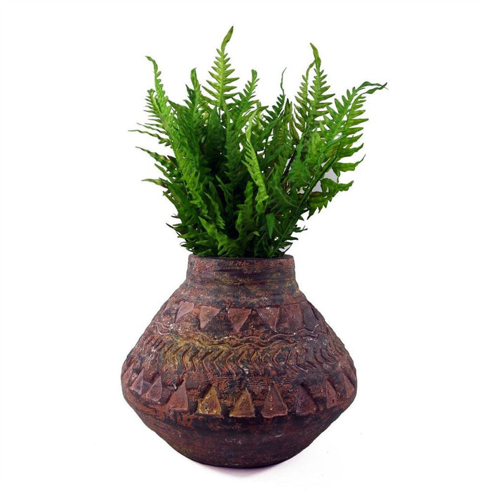 Premium Fiberglass Large Aztec Rustic Planter - 30cm x 40cm