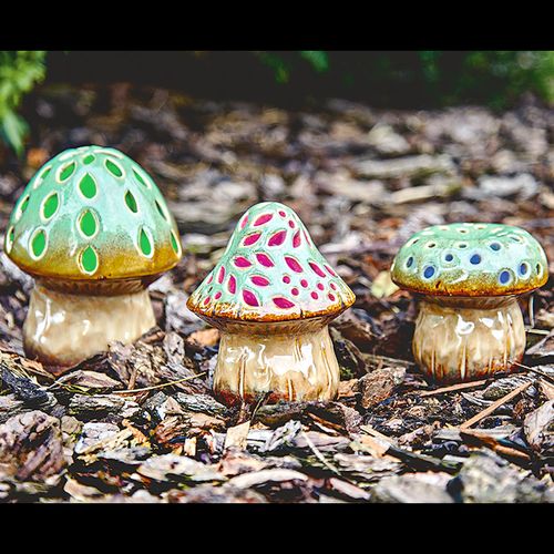 Set of 3 Mushrooms with Light