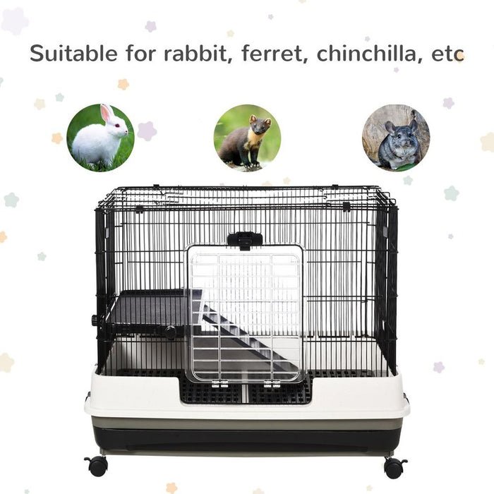 Premium Small Pet Cage: Metal Wire Top, Removable Tray, 4 Wheels