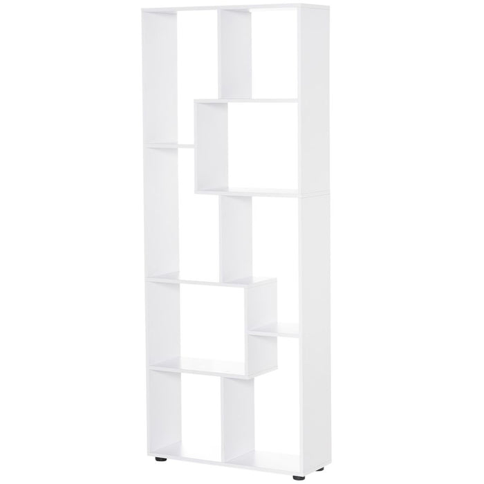 Elegant 8-Grid Bookshelf: Multipurpose Bathroom & Kitchen White Decor Shelf