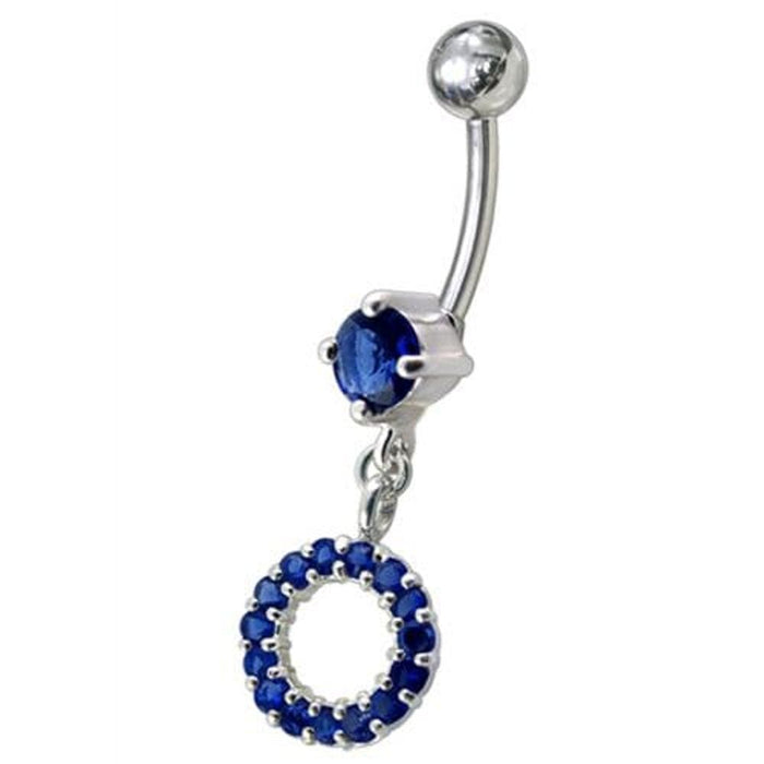 Fancy Multi Jeweled Dangling Navel Belly Ring Body Jewelry