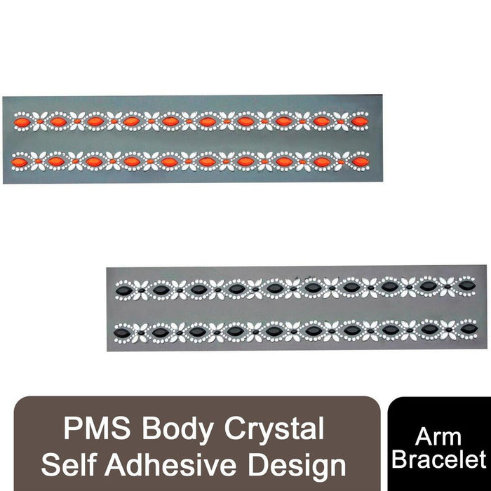 PMS Body Crystal Arm Bracelet - Self Adhesive Design Crystals, High Quality