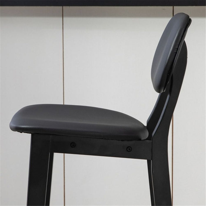 2x Bar Stools / Dining Chairs - Black 42W x 47D x 92Hcm