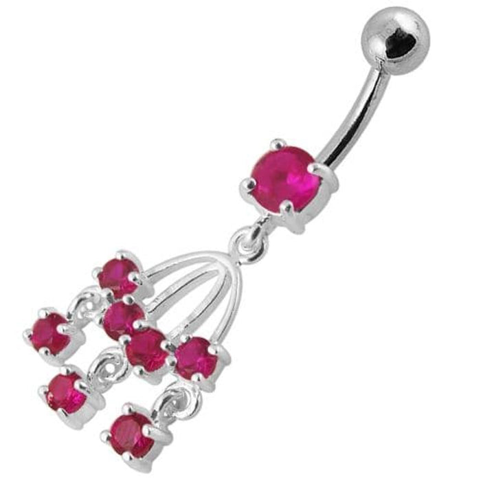 Fancy  chandeliers Dangling Curved Bar Belly Ring