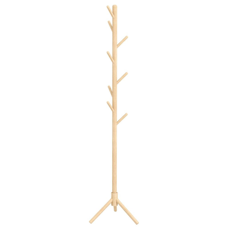 HOMCOM Coat Rack Bamboo Coat Stand with 8 Hooks for Handbags, Natural