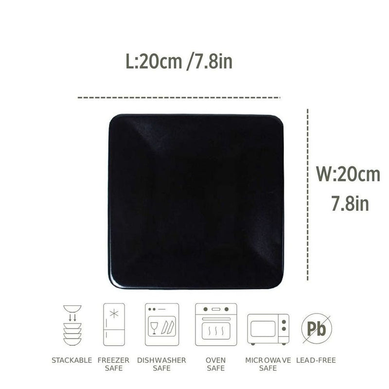 Ceramic Side Plate Black Pearl Black 20cm