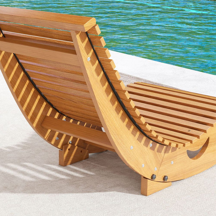 Premium Teak Outdoor Rocking Chair - Slatted Seat - Professional Seller