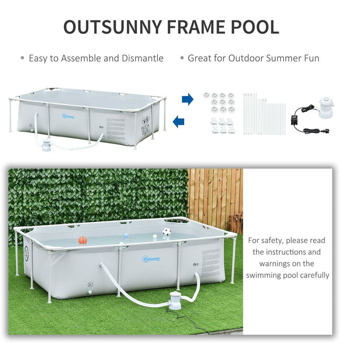 Premium Steel Frame Pool & Filter Pump - Rust Resistant, 252 x 152 x 65cm