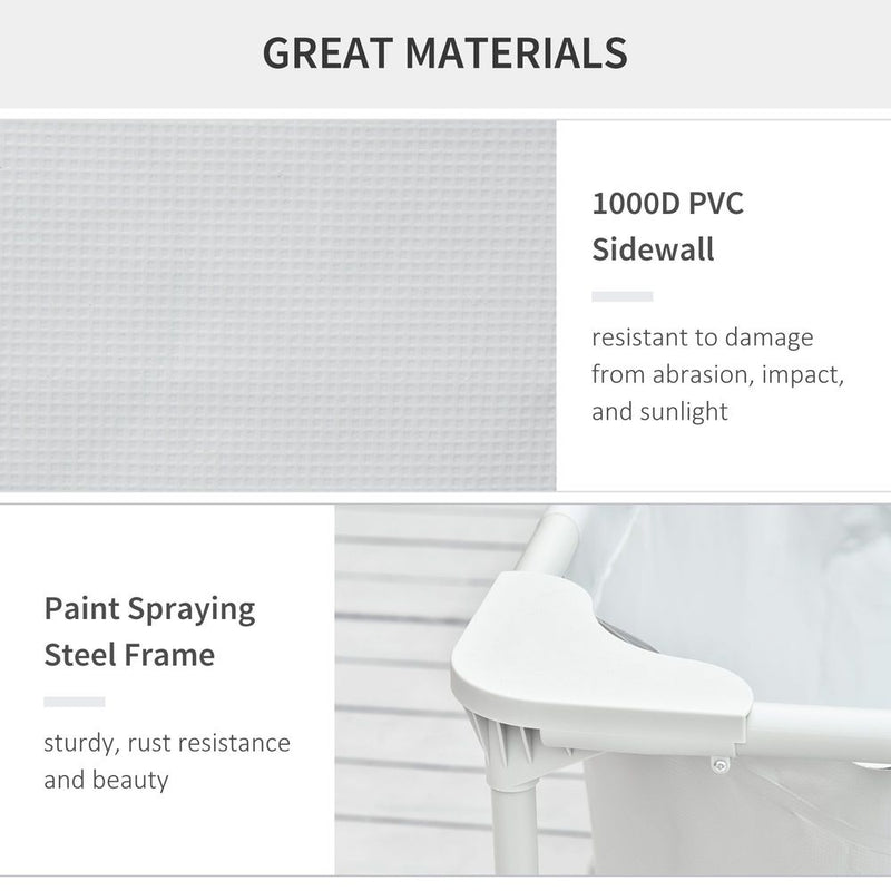 Steel Frame Pool & Filter Pump & Cartridge Rust Resistant 292 x 190 x 75cm Grey