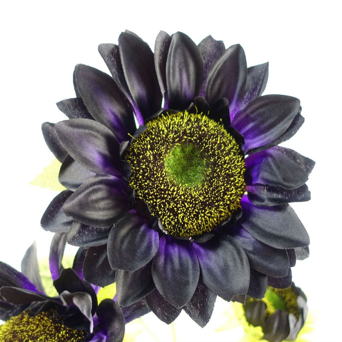 Premium 100cm Purple Sunflower Arrangement + Glass Vase - Complete Set for Stunning Display