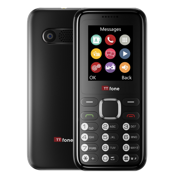 TTfone TT150 Black Dual SIM Mobile - USB Cable, EE Pay As You Go - Best Quality, Professional Seller