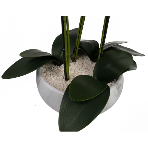 60cm Orchid Artificial Pink - Marble Effect Ceramic Planter