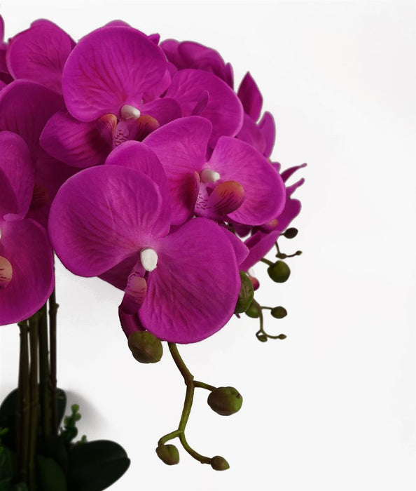 Premium 85cm Dark Pink Artificial Bush Orchid - Stunning Quality