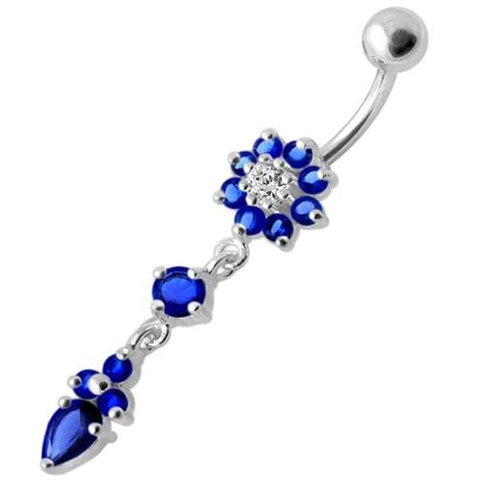 Fancy Flower Dangling Banana Belly Ring