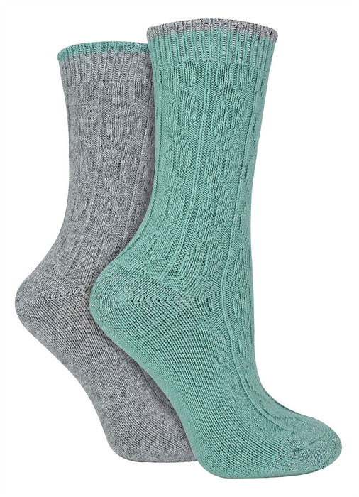 Wildfeet - Ladies 2 Pack Cashmere Bed Socks